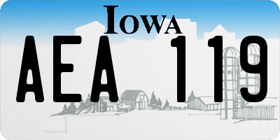 IA license plate AEA119