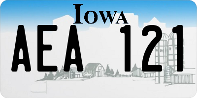 IA license plate AEA121