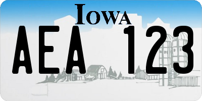 IA license plate AEA123