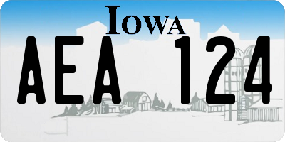 IA license plate AEA124