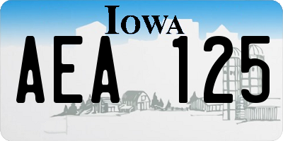 IA license plate AEA125