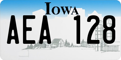 IA license plate AEA128