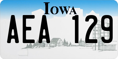 IA license plate AEA129