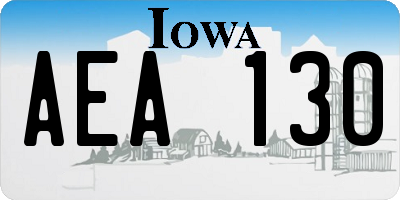 IA license plate AEA130