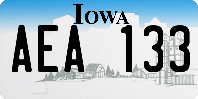IA license plate AEA133