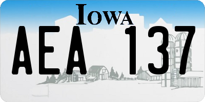 IA license plate AEA137