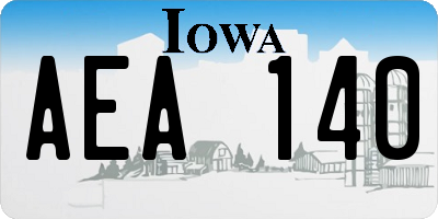 IA license plate AEA140