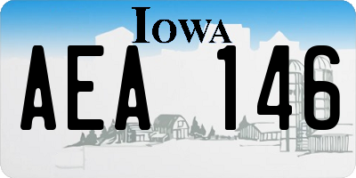 IA license plate AEA146