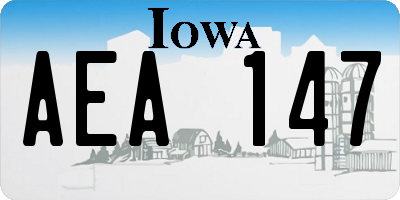 IA license plate AEA147