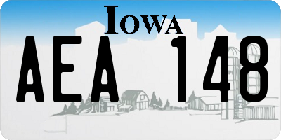 IA license plate AEA148