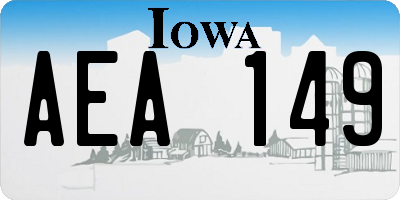 IA license plate AEA149