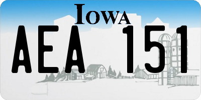 IA license plate AEA151