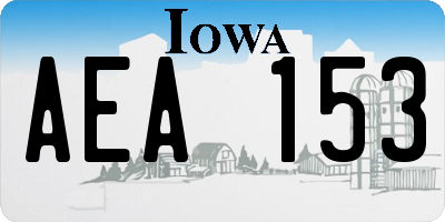 IA license plate AEA153