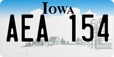 IA license plate AEA154