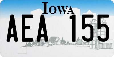 IA license plate AEA155