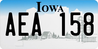 IA license plate AEA158