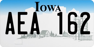 IA license plate AEA162