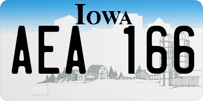 IA license plate AEA166