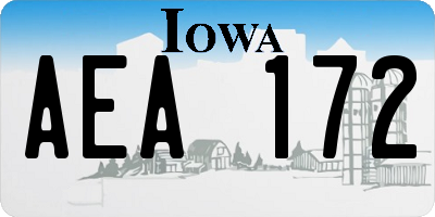 IA license plate AEA172