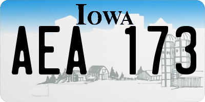IA license plate AEA173