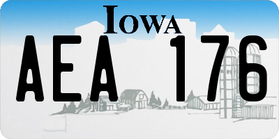 IA license plate AEA176