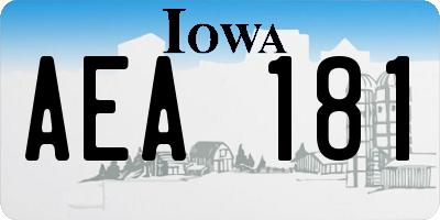 IA license plate AEA181