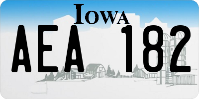 IA license plate AEA182