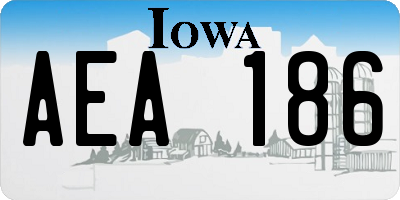 IA license plate AEA186