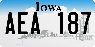 IA license plate AEA187
