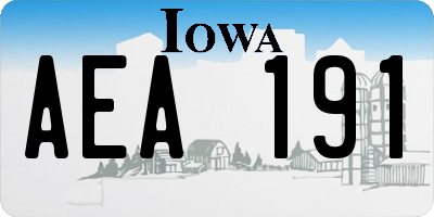 IA license plate AEA191
