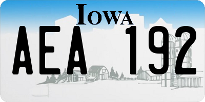 IA license plate AEA192