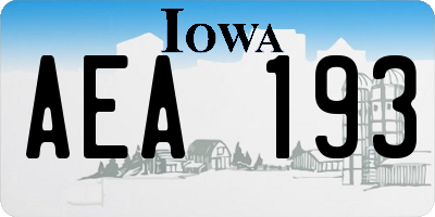 IA license plate AEA193