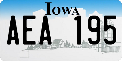 IA license plate AEA195