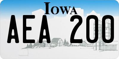IA license plate AEA200