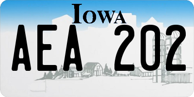 IA license plate AEA202