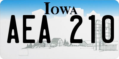 IA license plate AEA210
