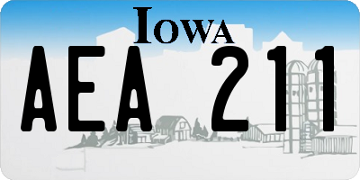 IA license plate AEA211