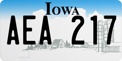 IA license plate AEA217