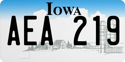 IA license plate AEA219