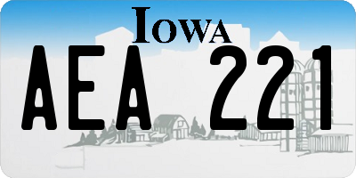 IA license plate AEA221