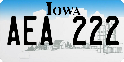 IA license plate AEA222
