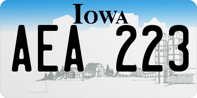 IA license plate AEA223