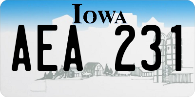 IA license plate AEA231