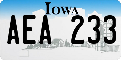 IA license plate AEA233