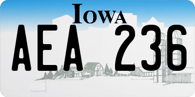IA license plate AEA236