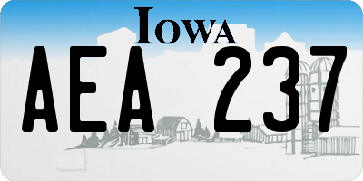 IA license plate AEA237