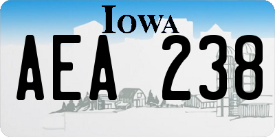 IA license plate AEA238