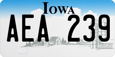 IA license plate AEA239