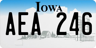 IA license plate AEA246