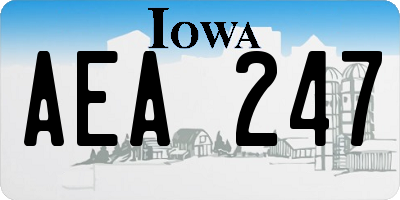 IA license plate AEA247